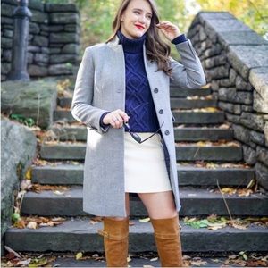 J Crew Regent Wool Topcoat Heather Graphite Size 8 NEW